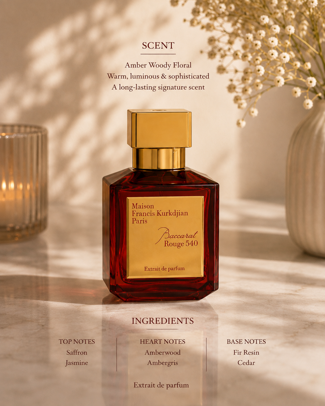 Maison Francis Kurkdjian Baccarat Rouge 540 Extrait 75ml | Neyvos Luxury Fragrancoduct