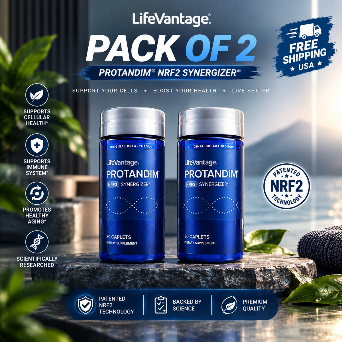 LifeVantage Protandim NRF2 Synergizer 30 Capsules – Pack of 2 | Neyvos