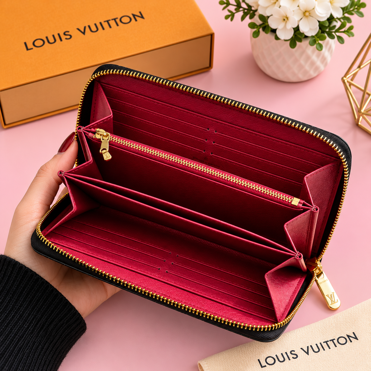 Louis Vuitton Zippy Wallet Monogram Multicolor Noir  Long Zip Wallet