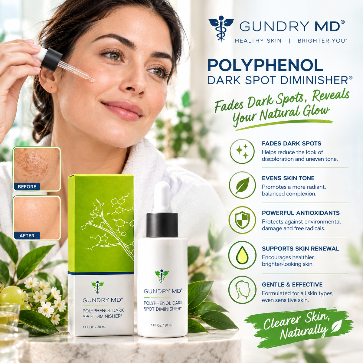 Gundry MD Polyphenol Reparative Serum & Dark Spot Diminisher –  Piece Skincare Set