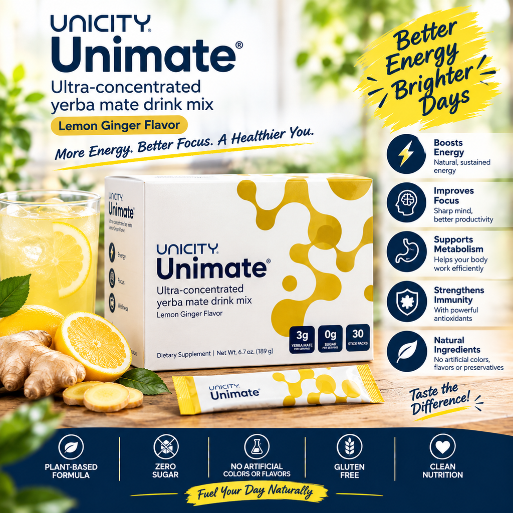 UNiTEA UNIMATE Ultra Concentrated Yerba Mate Pack of 2 | Energy Supplement | Neyvos