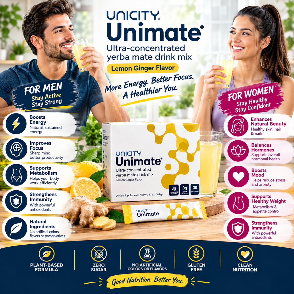 UNICITY UNIMATE Ultra Concentrated Yerba Mate Pack of 2 | Energy Supplement | Neyvos