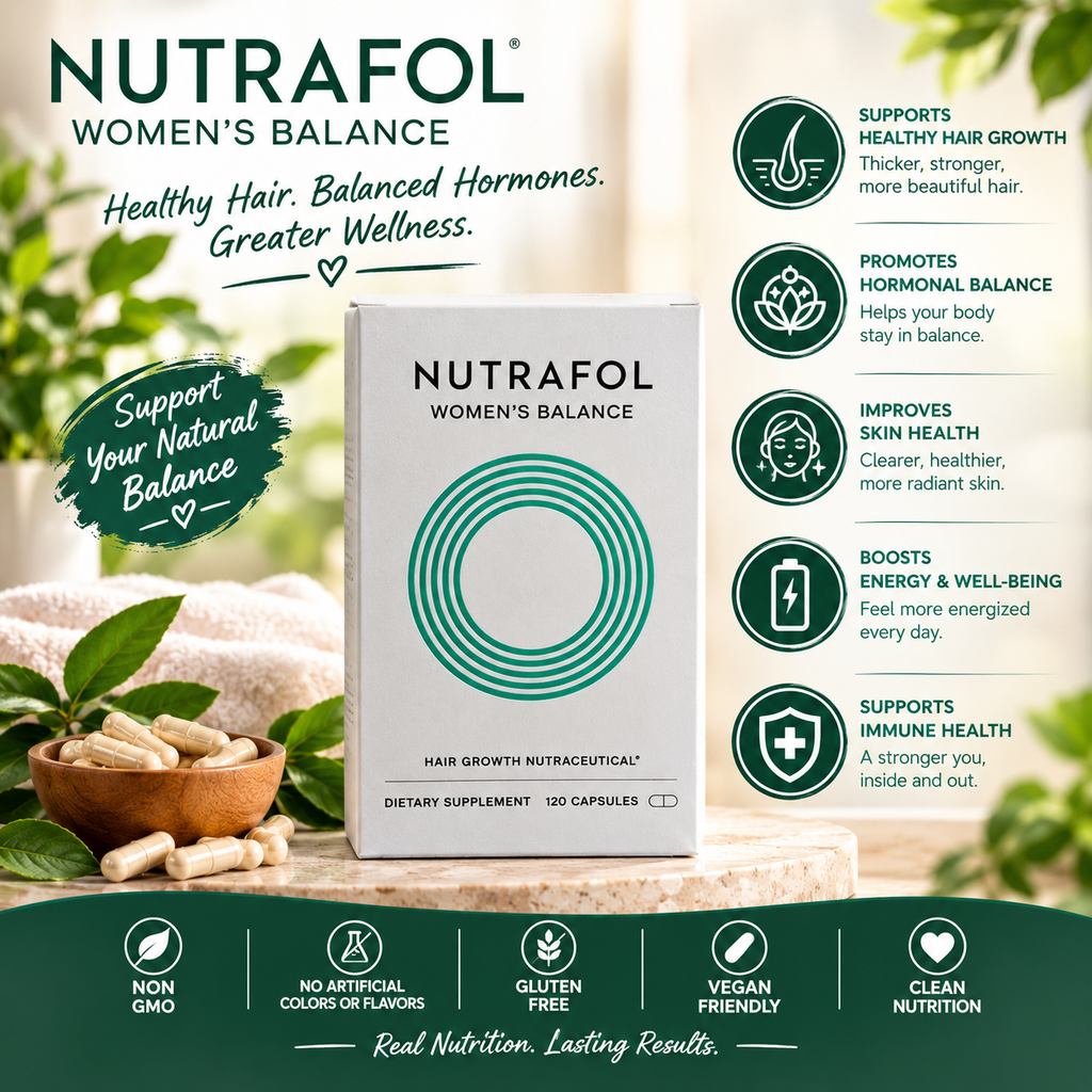 Nutrafol Women's Balance Hair Growth Nutraceutical 120 Capsules x2 | Women 45+