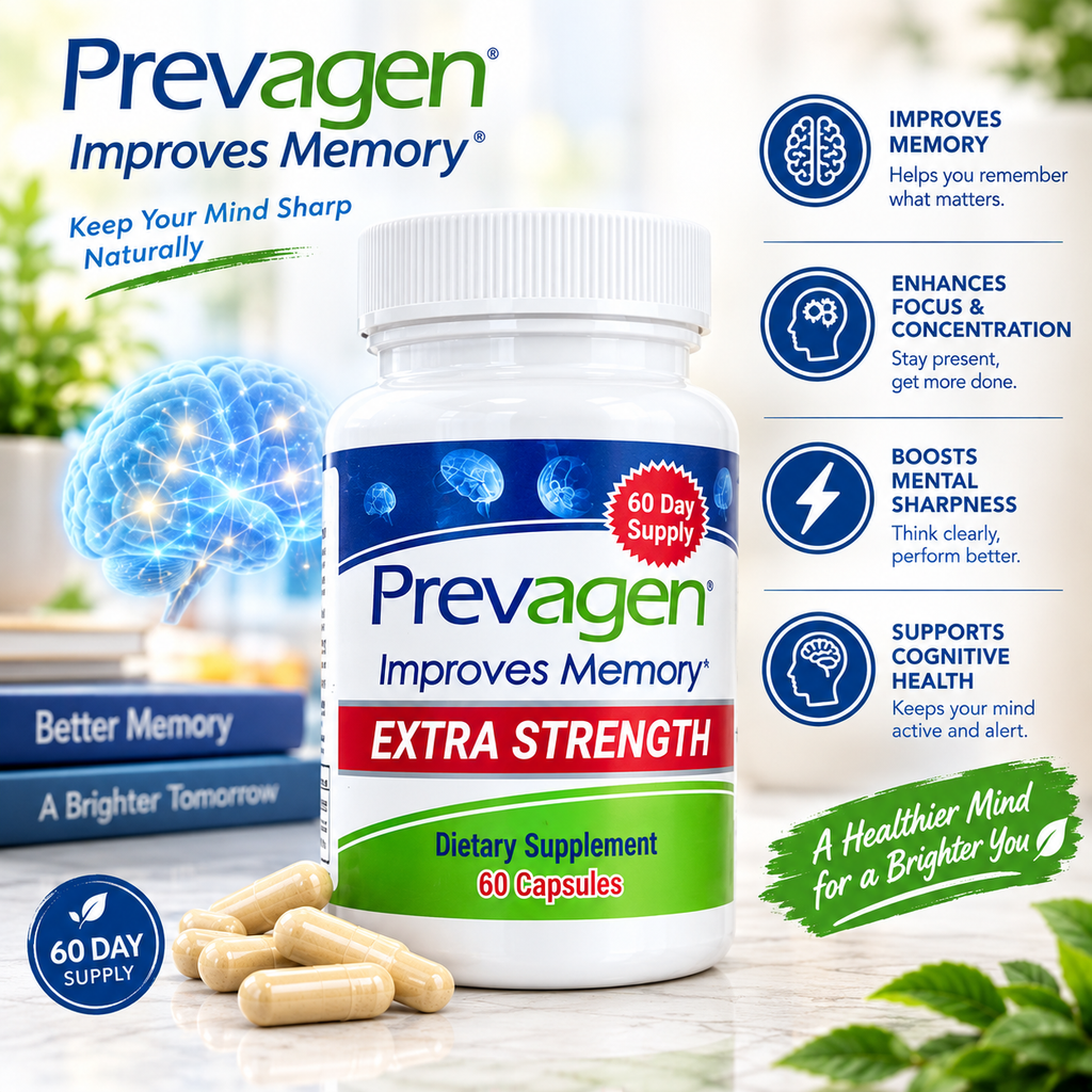 Prevagen Extra Strength 60 Capsules x2 | Apoaequorin 20mg + Vitamin D3 | Neyvos