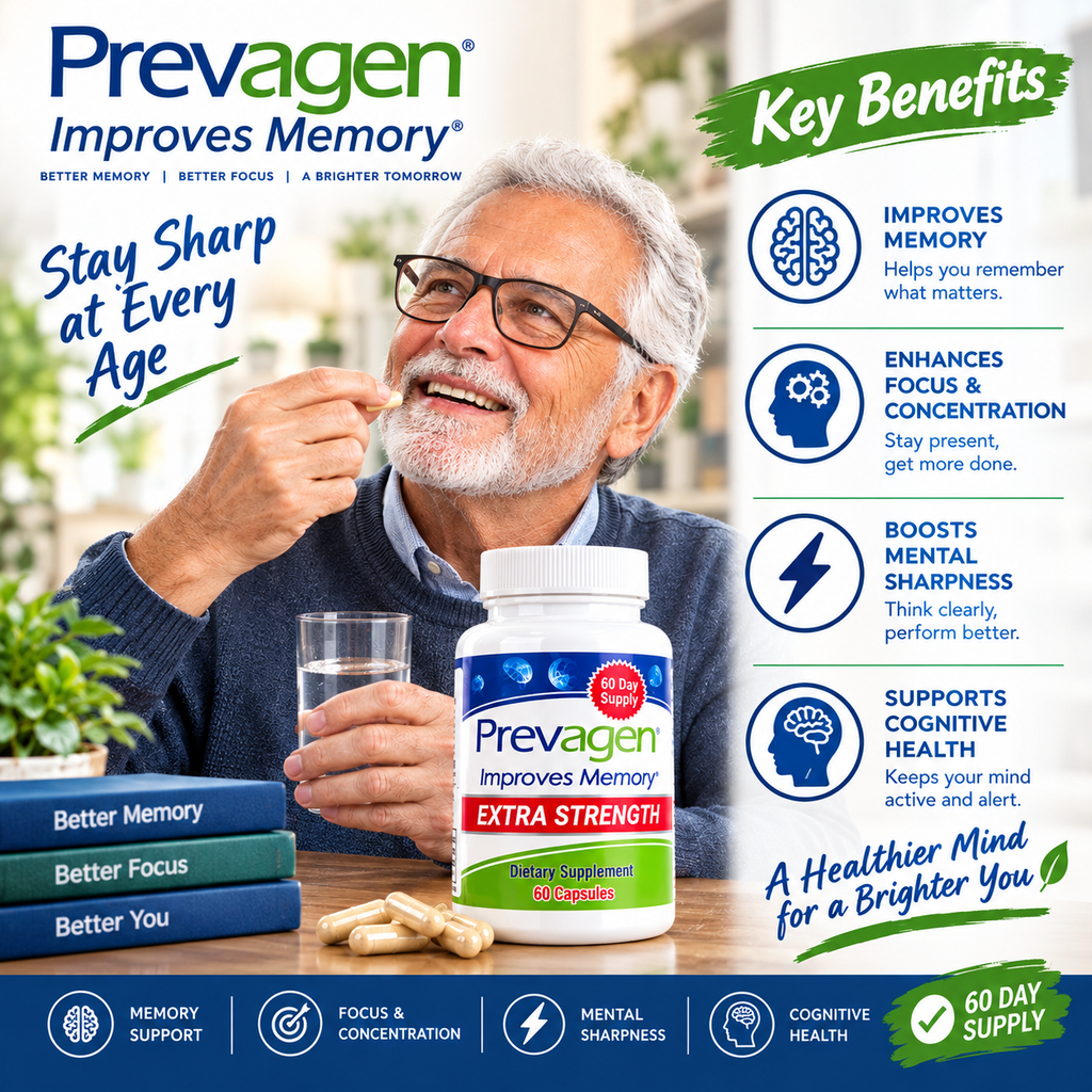 Prevagen Extra Strength 60 Capsules x2 | Apoaequorin 20mg + Vitamin D3 | Neyvos