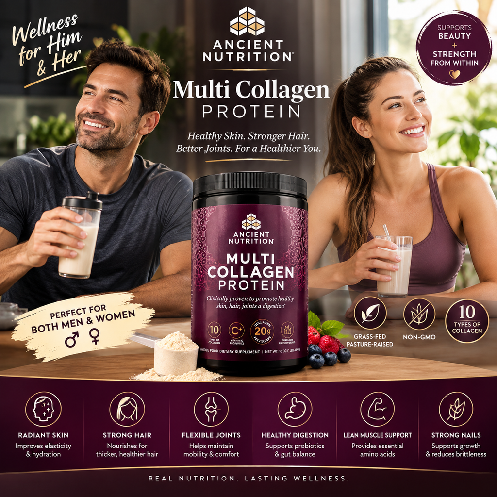 Multi Collagen Protein Powder Unflavored Pack of 2 | Skin Hair Joint Support | Neyvos
