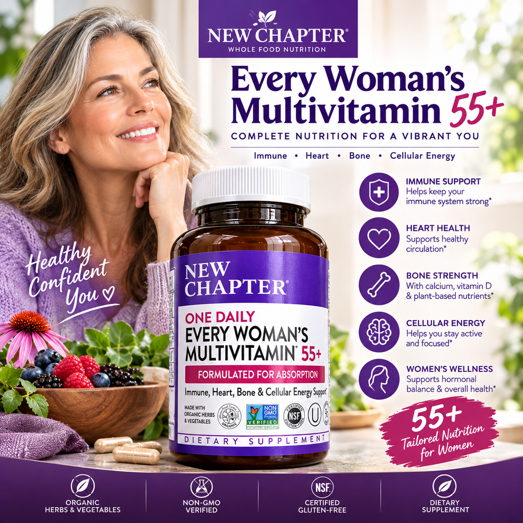 New Chapter Multivitamin for Women 55+ Pack of 2 | Whole-Food Complex | Daily Multivitamin