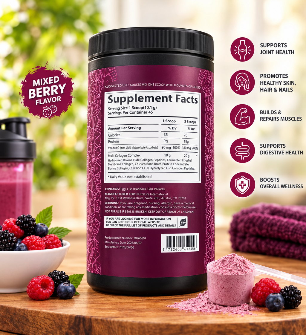 Multi Collagen Protein Powder Unflavored Pack of 2 | Skin Hair Joint Support | Neyvos