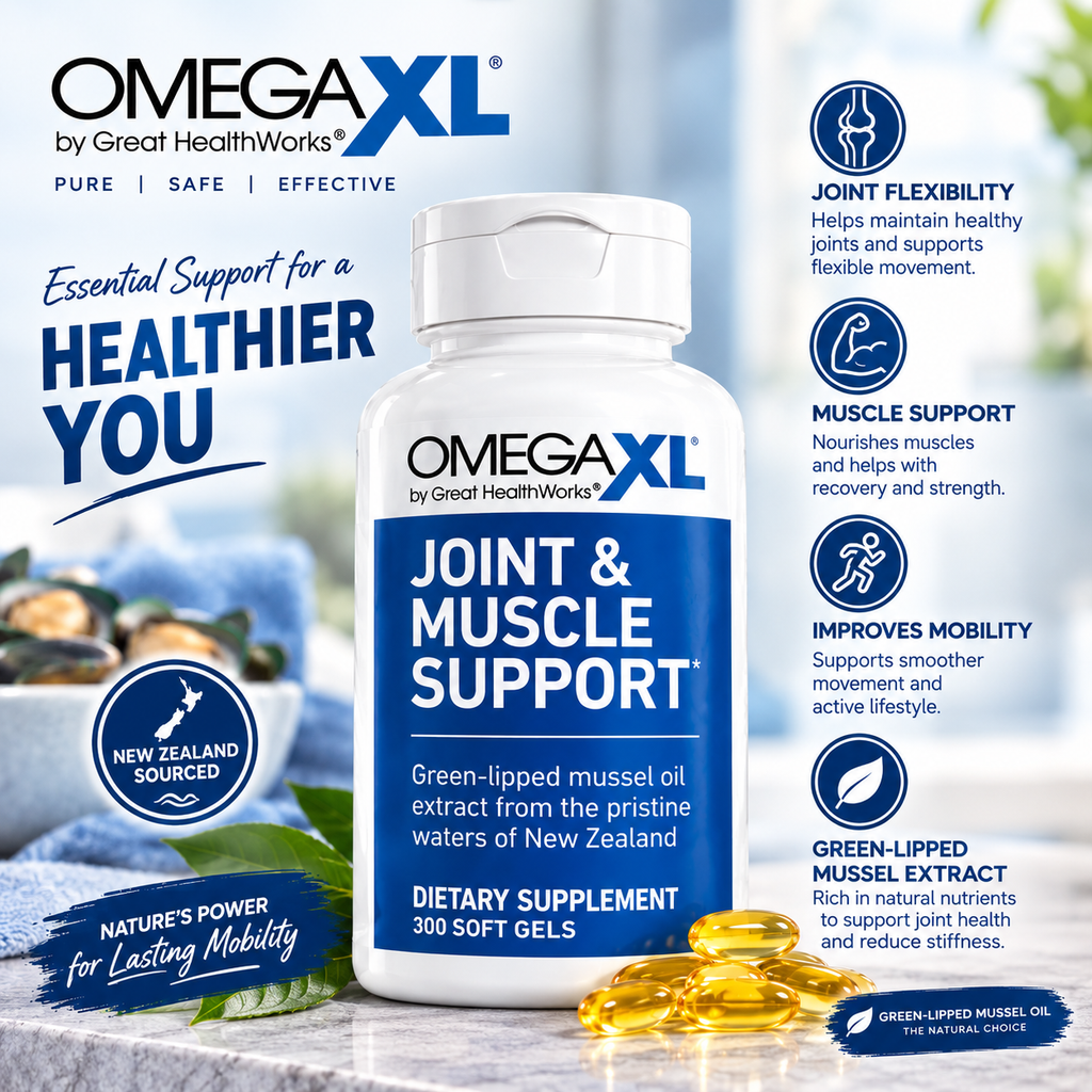 OmegaXL Joint Support Supplement 120 Soft Gels | Green-Lipped Mussel | Neyvos